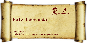 Reiz Leonarda névjegykártya